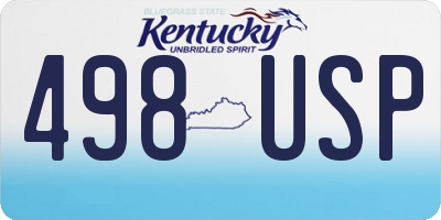 KY license plate 498USP