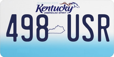 KY license plate 498USR