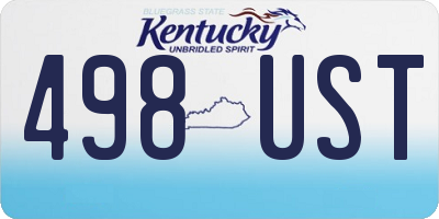 KY license plate 498UST