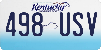 KY license plate 498USV