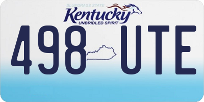 KY license plate 498UTE