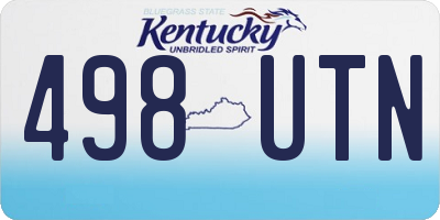 KY license plate 498UTN