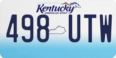 KY license plate 498UTW