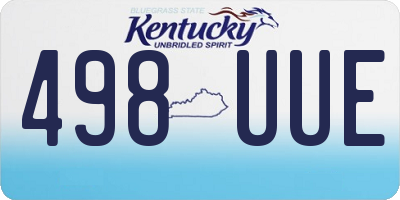 KY license plate 498UUE