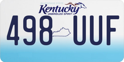 KY license plate 498UUF