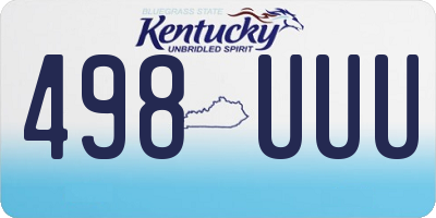 KY license plate 498UUU
