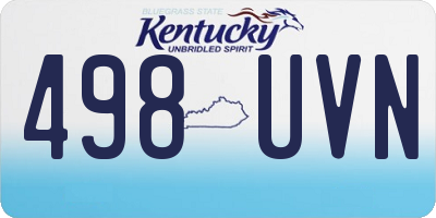 KY license plate 498UVN