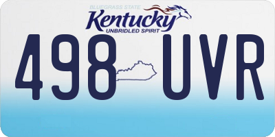 KY license plate 498UVR