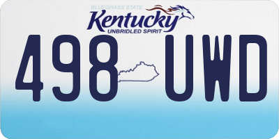 KY license plate 498UWD