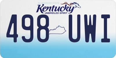 KY license plate 498UWI