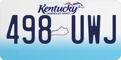 KY license plate 498UWJ