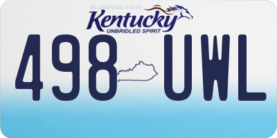 KY license plate 498UWL