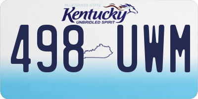 KY license plate 498UWM