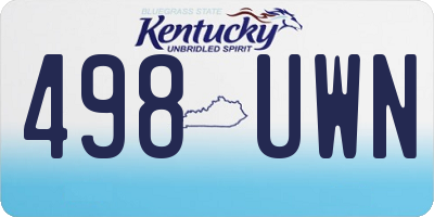 KY license plate 498UWN