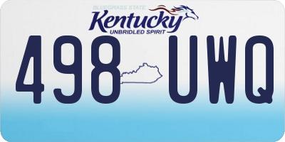 KY license plate 498UWQ