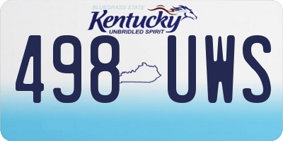 KY license plate 498UWS