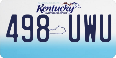 KY license plate 498UWU