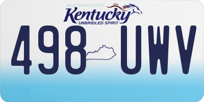 KY license plate 498UWV