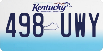 KY license plate 498UWY