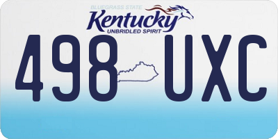 KY license plate 498UXC