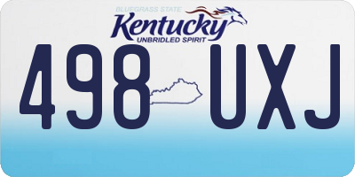 KY license plate 498UXJ