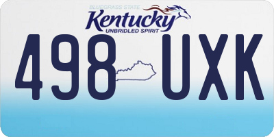 KY license plate 498UXK