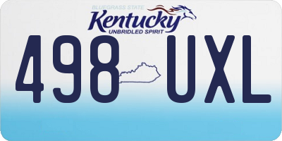KY license plate 498UXL