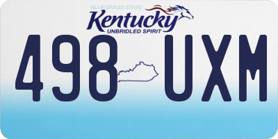 KY license plate 498UXM