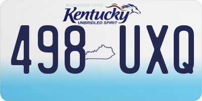 KY license plate 498UXQ