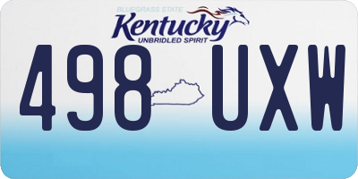 KY license plate 498UXW