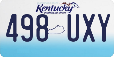 KY license plate 498UXY
