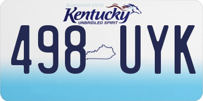 KY license plate 498UYK