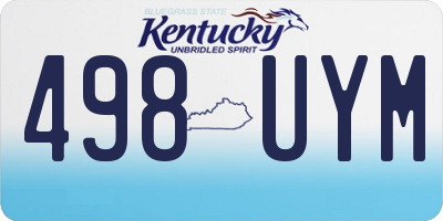 KY license plate 498UYM