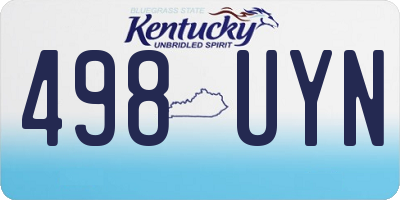 KY license plate 498UYN