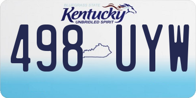 KY license plate 498UYW