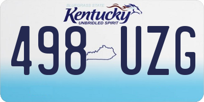 KY license plate 498UZG