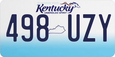 KY license plate 498UZY