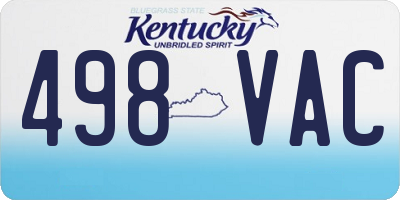 KY license plate 498VAC