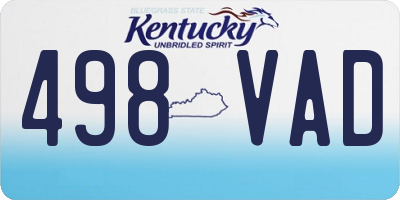 KY license plate 498VAD