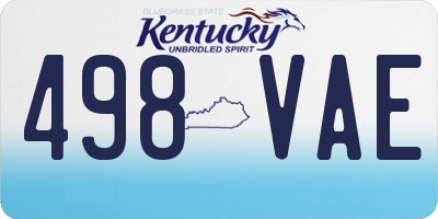 KY license plate 498VAE