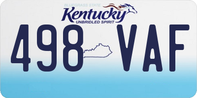 KY license plate 498VAF