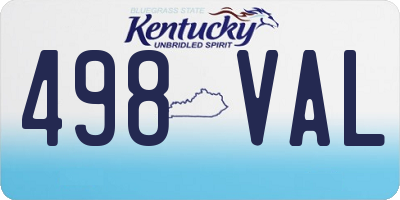 KY license plate 498VAL