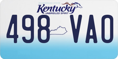 KY license plate 498VAO