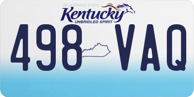 KY license plate 498VAQ
