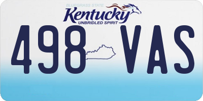 KY license plate 498VAS