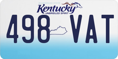 KY license plate 498VAT