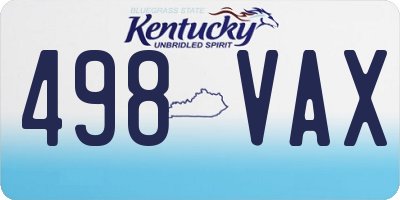 KY license plate 498VAX