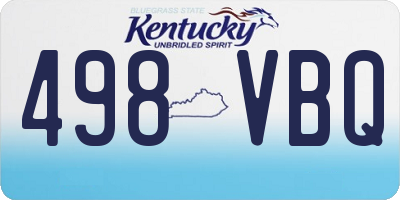 KY license plate 498VBQ