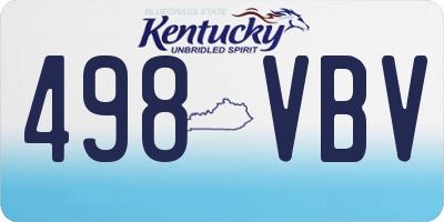 KY license plate 498VBV