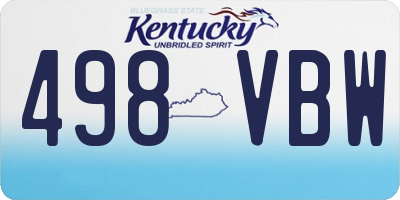 KY license plate 498VBW